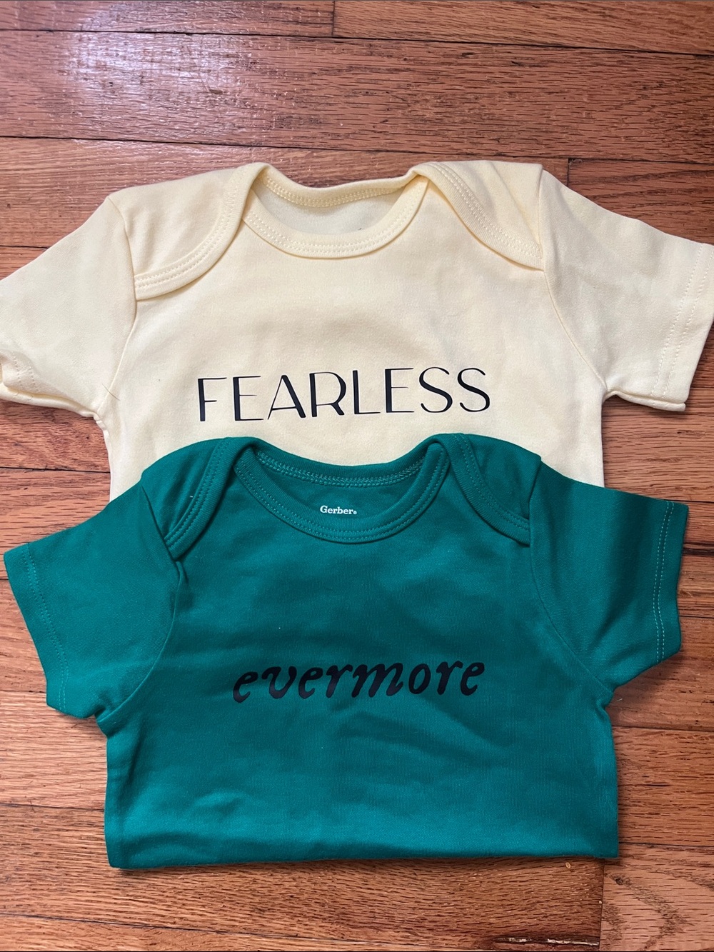 Taylor Swift inspired- FEARLESS & evermore Baby Onesie Set